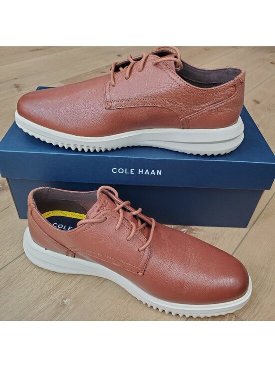Cole Haan Grand+ Plain Toe Oxford Mens 10 M British Tan Leather Shoes C36935 NEW main image 9